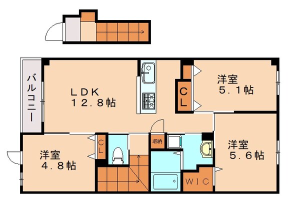 酒殿駅 徒歩9分 2階の物件間取画像